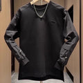 Autumn New Fashion Splicing Round Neck Loose Top Versatile Men's Long-sleeved Casual Sweatshirt