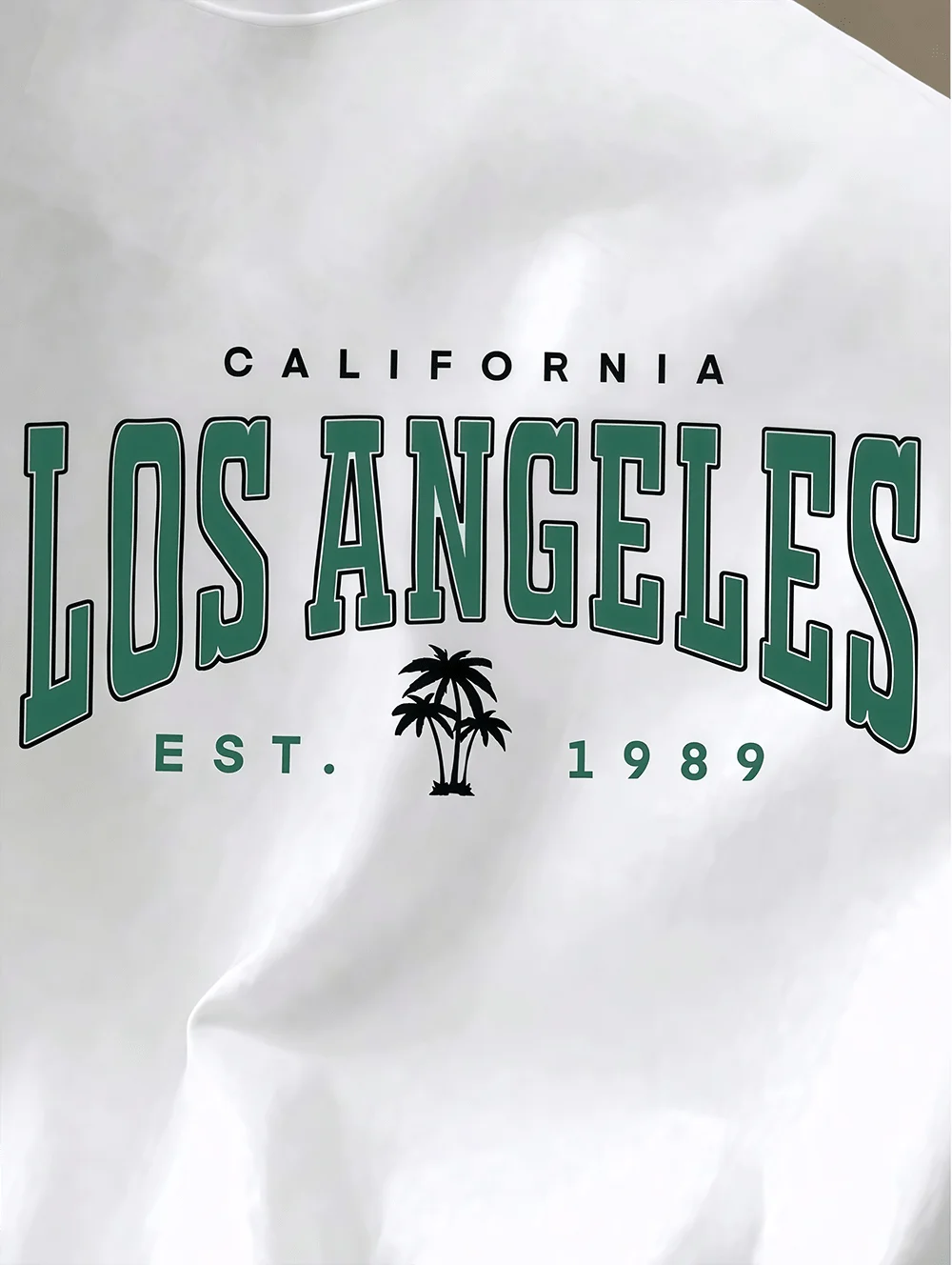Los Angeles Vintage Print T-Shirt Unisex Loose Cotton White Short Sleeve Casual Top