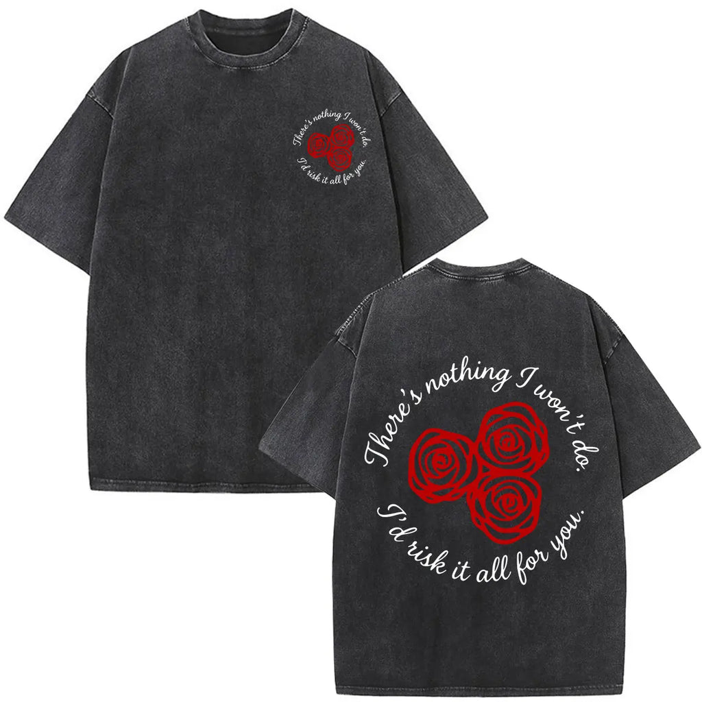 Bruno Mars The Romantic Tour 2026 Print Vintage Washed T-shirt Man Woman Fashion T-shirts Cotton Loose Casual Oversized T-shirts
