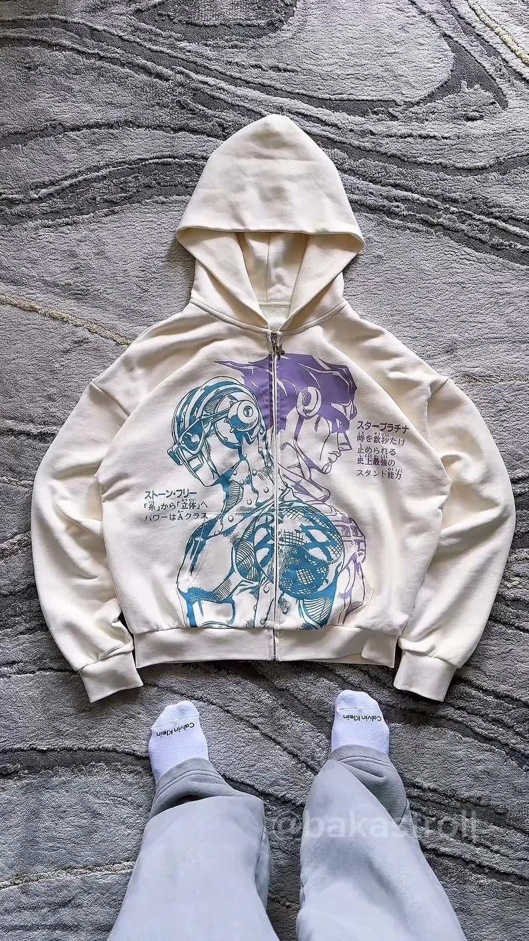 Harajuku Jojo Bizarre Adventure Zip Up Hoodies Embroidery Johnny Joestar Zip Up Hoodie Hip Hop CoupleS Y2k Street Sweatshirt