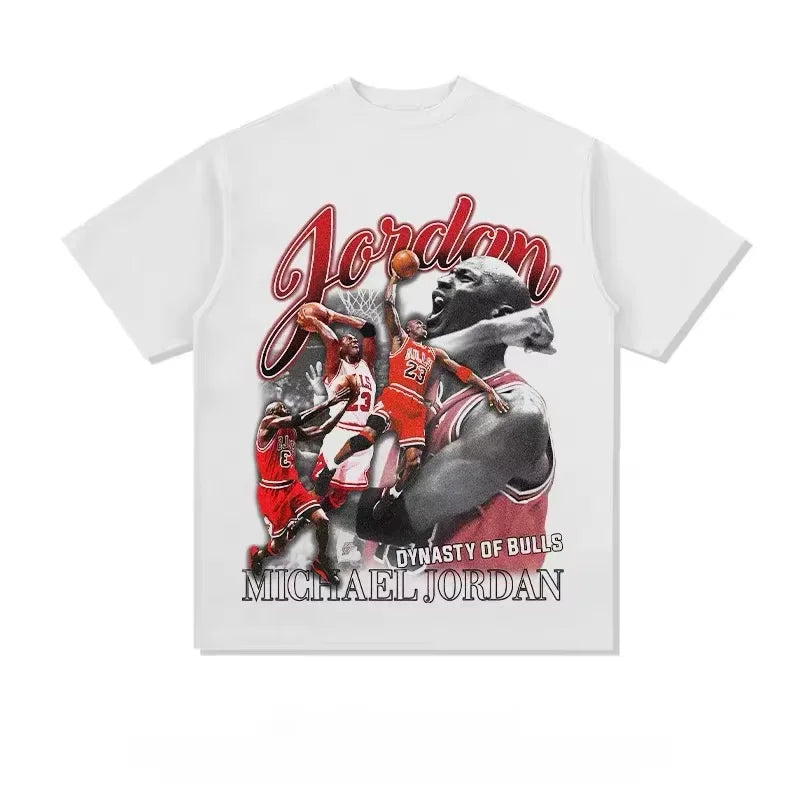 Michael Jordan Basketball Tshirt Unisex Iconic Print Streetwear Oversized Fan Shirt Versatile Fabric Trendy Daily Apparel Unisex