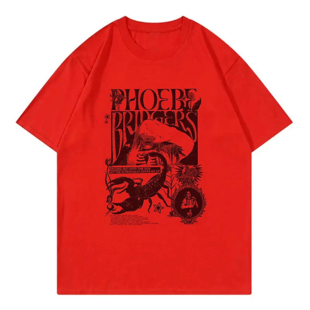 Phoebe Bridgers on Tour T Shirt Fashion Women Clothing Harajuku T-Shirt Unisex High Quality Casual Cotton Tees Shirts Graphic