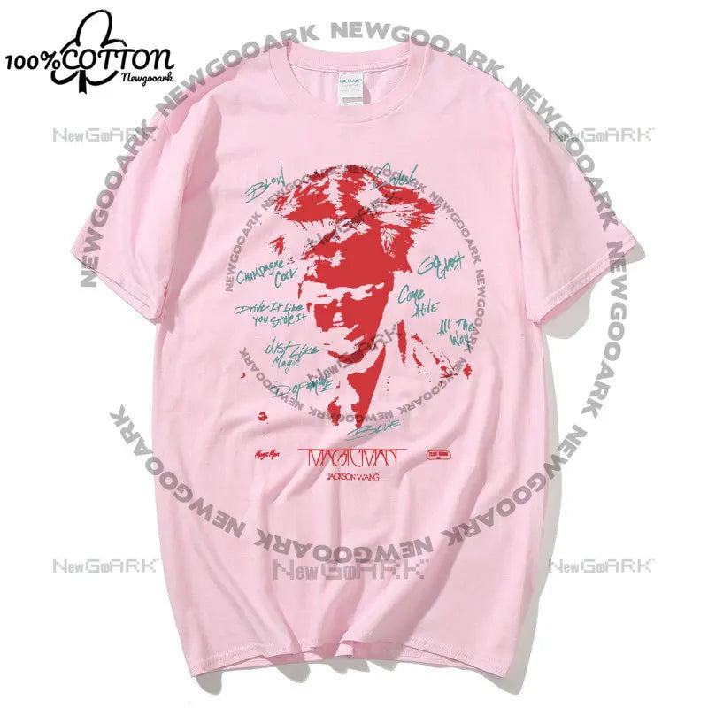 Jackson Wang Magic Man World Tour T Shirt Team Wang Summer Short Sleeve Tee Tops Kpop Harajuku Fashion Gothic Men Women T-shirt