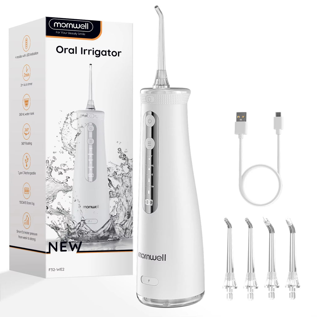 F32 Water Floss Oral Teeth Whitening Home Appliance Sonic Water Flosser 260ML Tank Teeth Cleaner Oral Water Jet