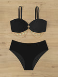 Women's Plus Size Swimsuits 2025 Two Piece Bikini Sets Bandage Sexy Swimwear Beach Bathing Suits Chubby Woman Swimsuits