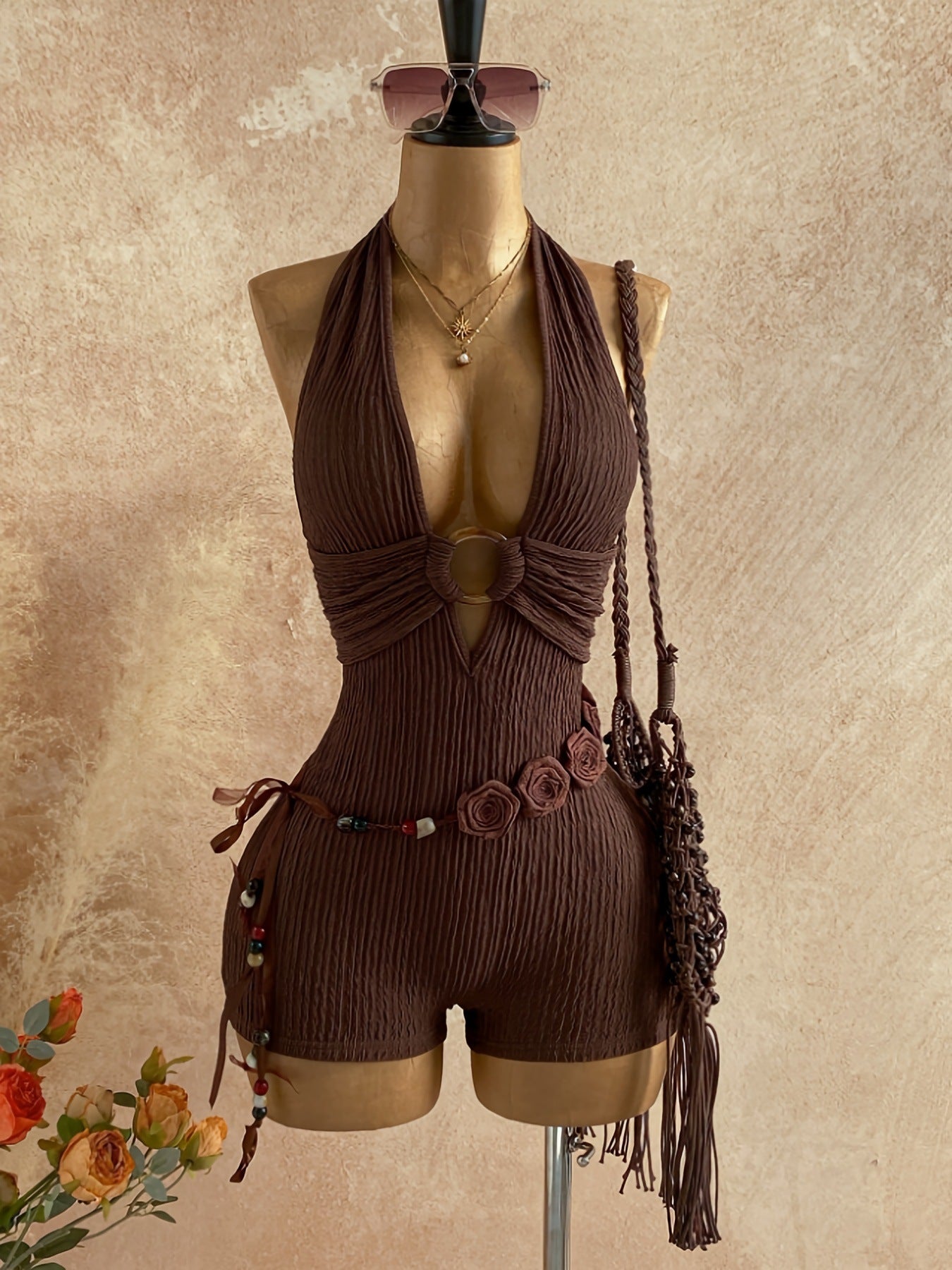 Womens Backless Knitted Bodycon Dress