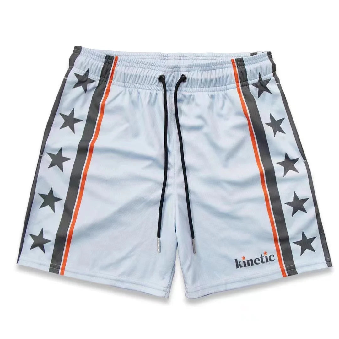 2025 Breathable Men Shorts GYM Basketball Running Quick-Drying Shorts Baggy Flame Print Fashion Shorts Summer Shorts