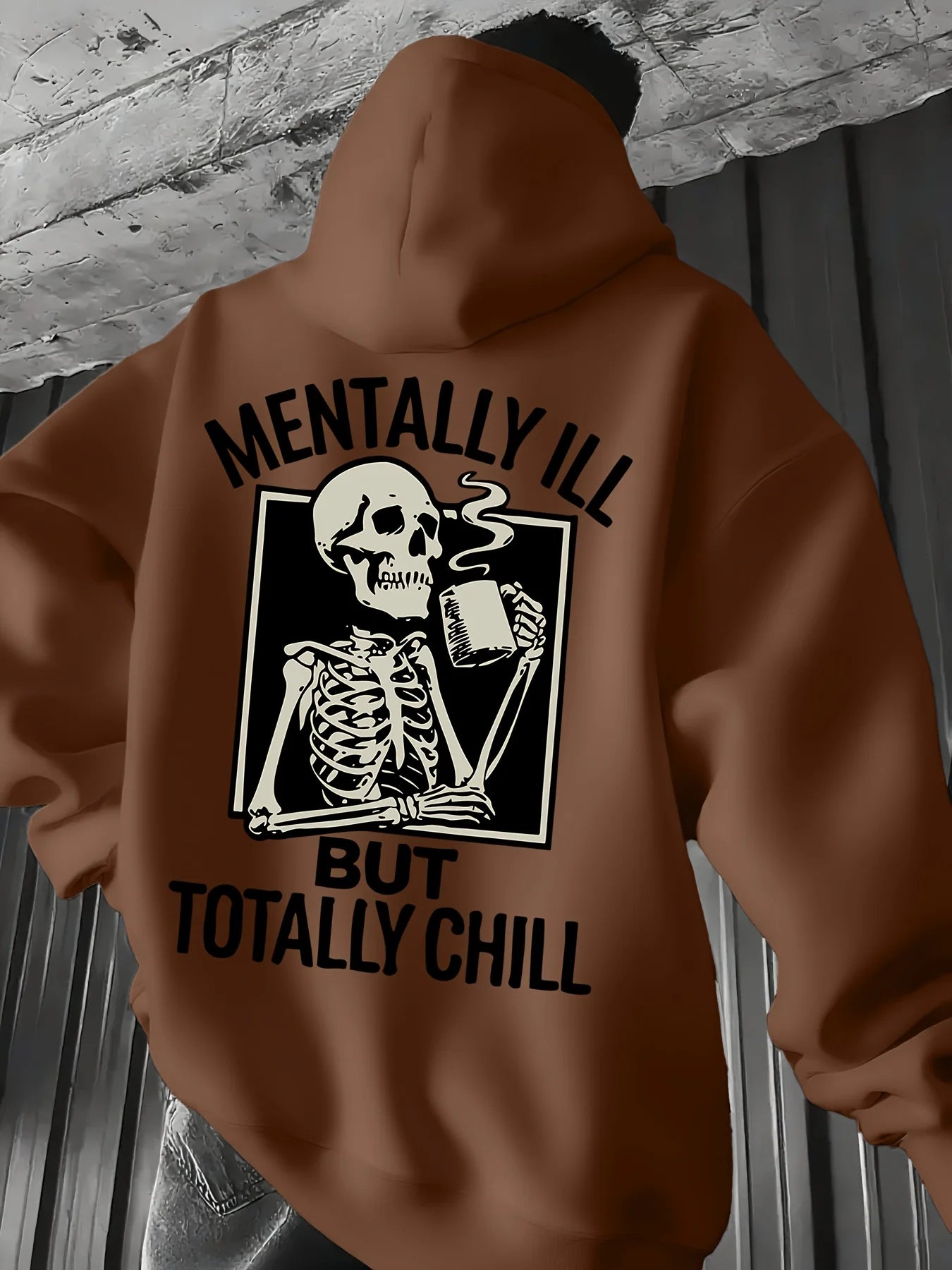 Men's Fashion Print Hoodie Sweatshirt Printed Pattern Kangaroo Pocket Printed Design Casual Hoodie Trendy Men's Hoodie