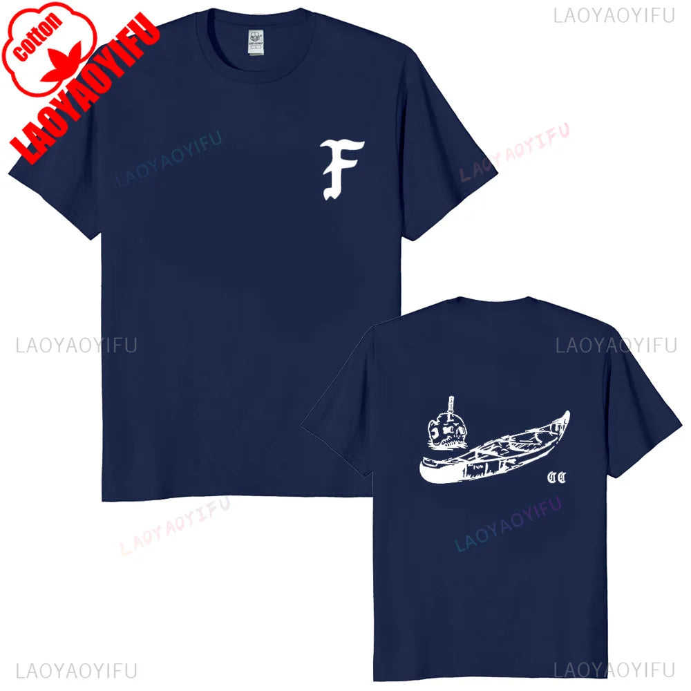 Forward Observations Group Canoe Club Custom Print  T-shirt Skeleton Vintage Hoodies Streetwear Male Casual Oversized tee