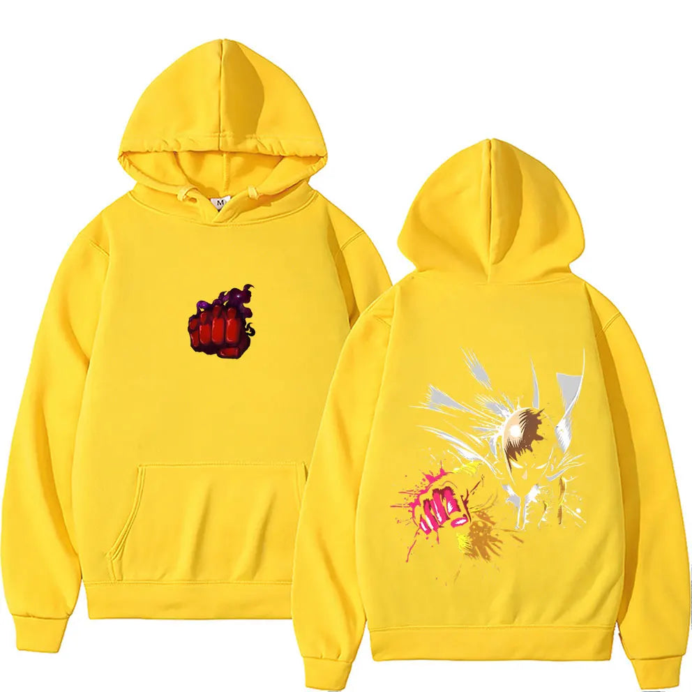 Anime One Punch Man Saitama Graphic Hoodie Men Women Casual Fleece Cotton Sweatshirt Male Cosplay Oversized Pullover Tracksuit