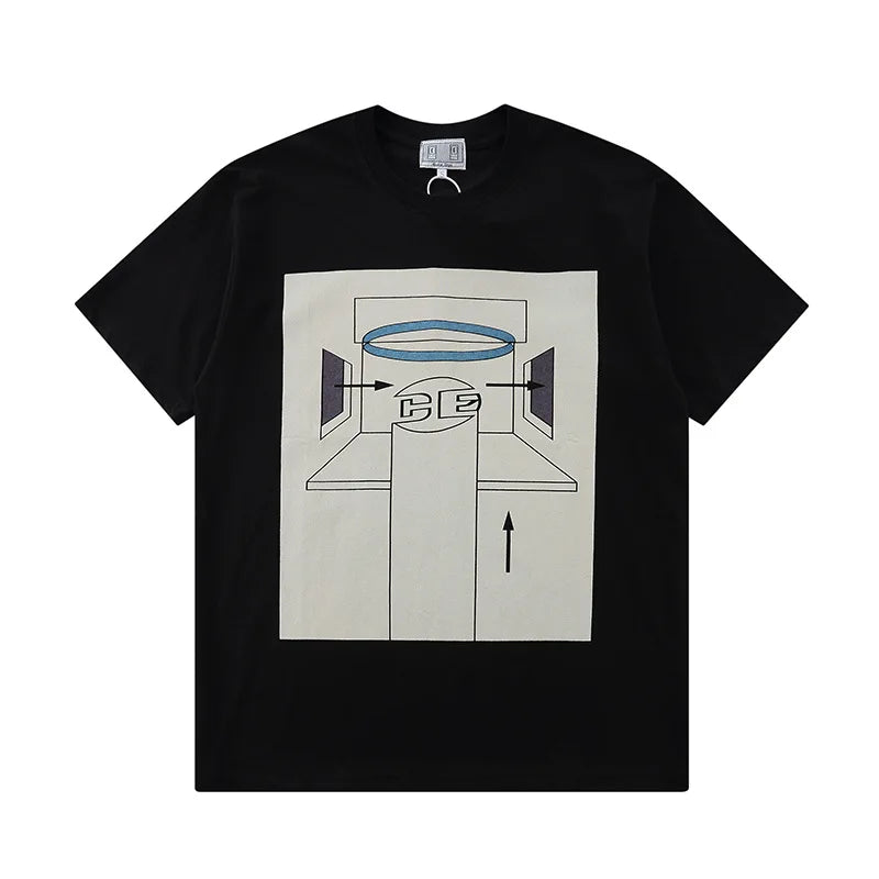 Japanese Trend Brand CAV EMPT T-shirts Simple Line Drawing Letter CE Pattern Print Loose Casual Cavempt  Short Sleeve