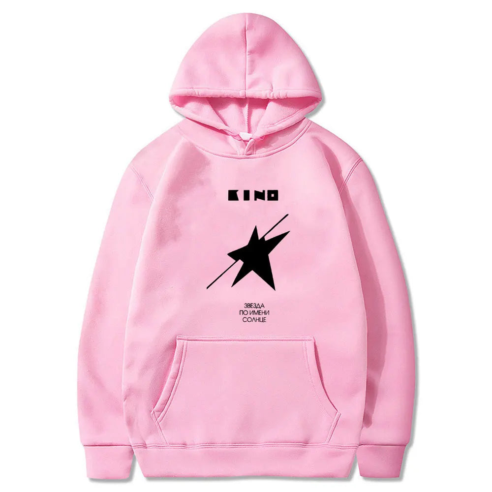 Legendary Russia Rock Band Viktor Tsoi Kino A Star Named Sun Album Graphic Hoodie Men Women Cotton Casual Oversized Sweatshirt
