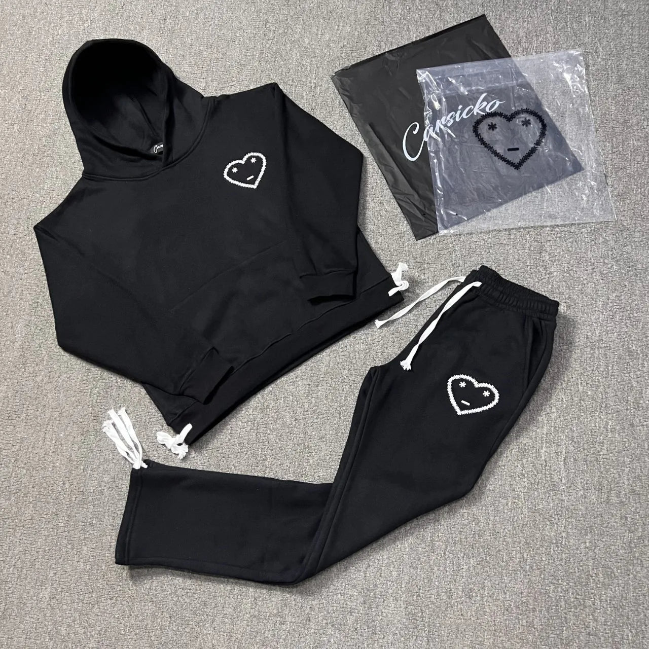 New Hoodies Signature Heart Style Running Men Women Set Long Sleeve Shorts Autumn Season Unbranded Clothing Other Sets