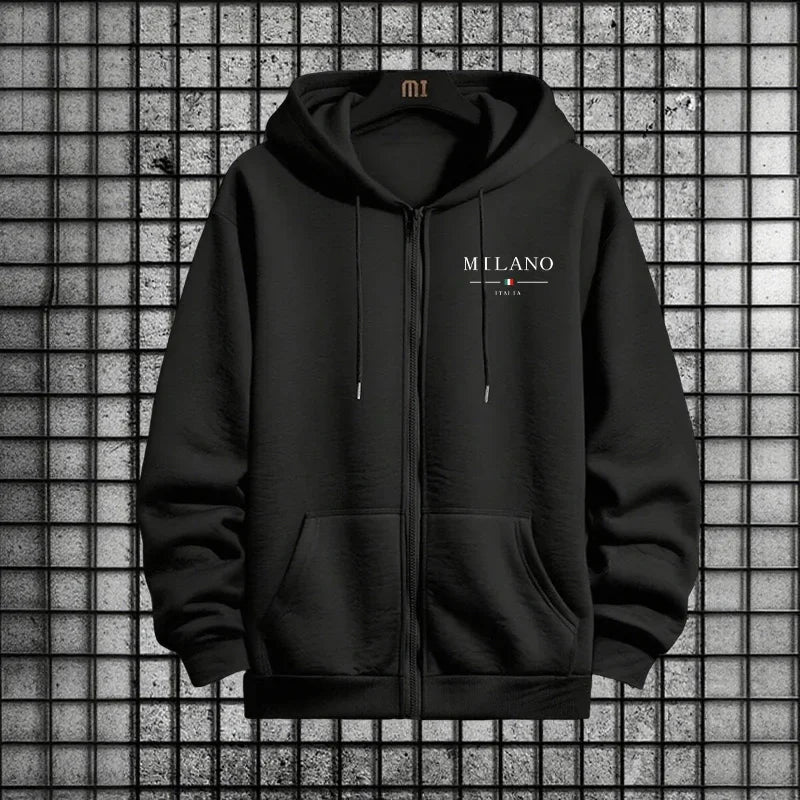 Spring 2026 Men's Tracksuit Casual Simple Quality Fashion Sportswear Single Zip Up Hoodie and Single Sports Pants Daily Jogging