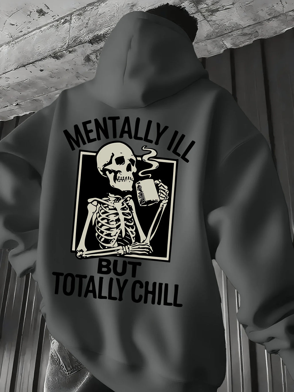 Men's Fashion Print Hoodie Sweatshirt Printed Pattern Kangaroo Pocket Printed Design Casual Hoodie Trendy Men's Hoodie