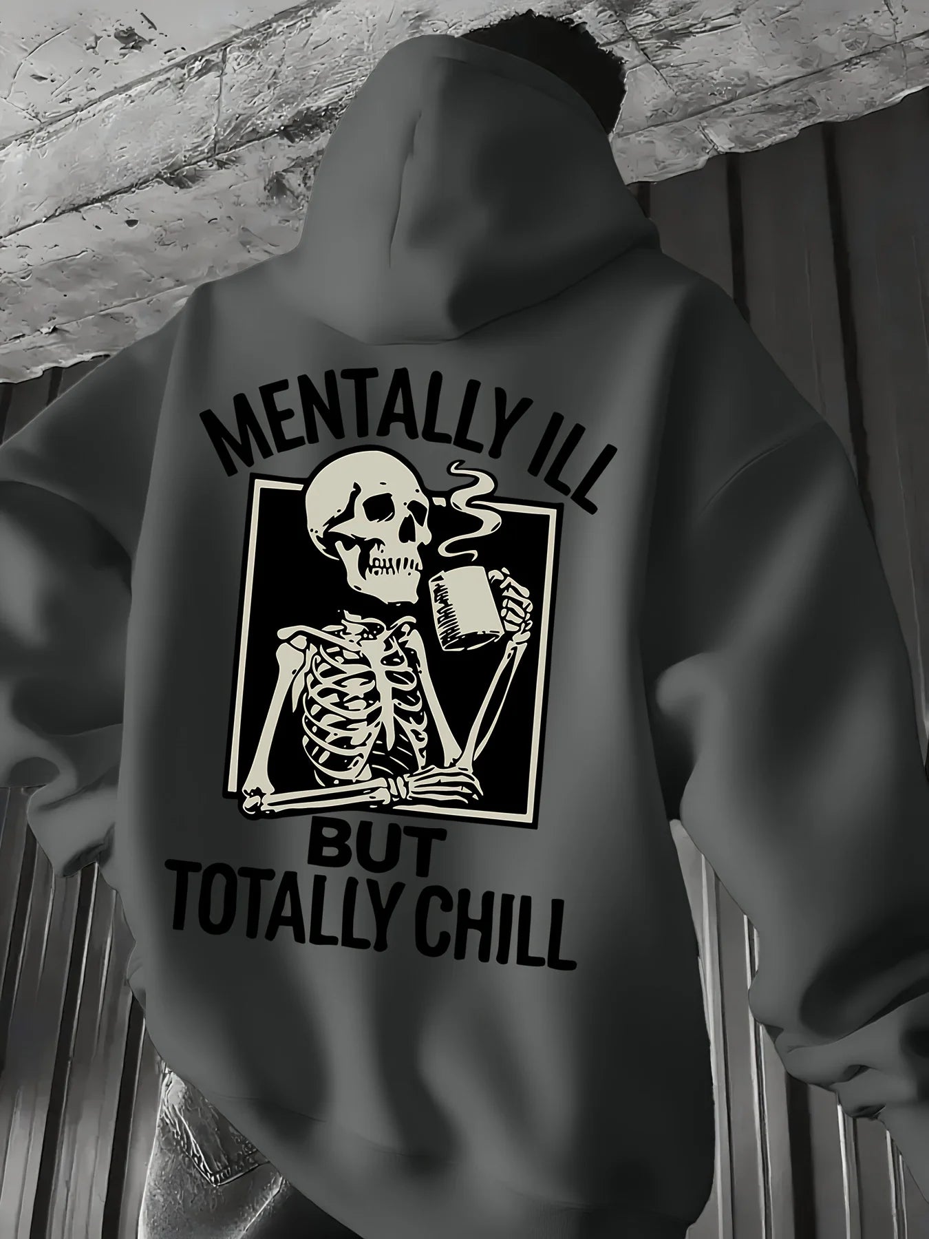 Men's Fashion Print Hoodie Sweatshirt Printed Pattern Kangaroo Pocket Printed Design Casual Hoodie Trendy Men's Hoodie