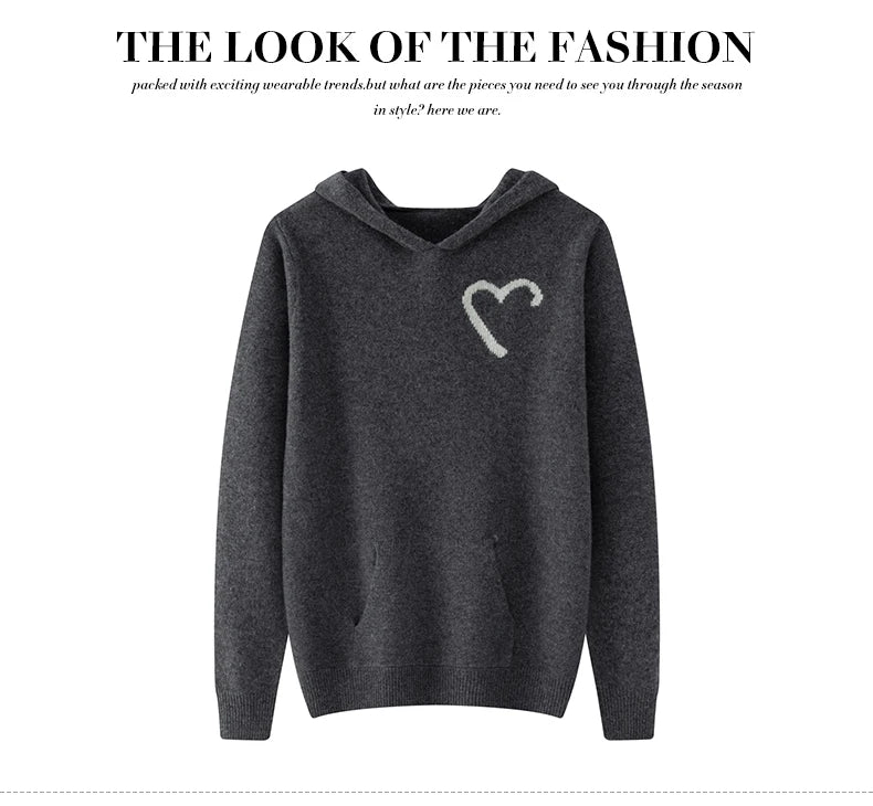 New 100% Merino Wool Pullover For Men Thick Jacquard Sweater Knit Autumn Winter Hoodie Long Sleeves Soft Casual Top