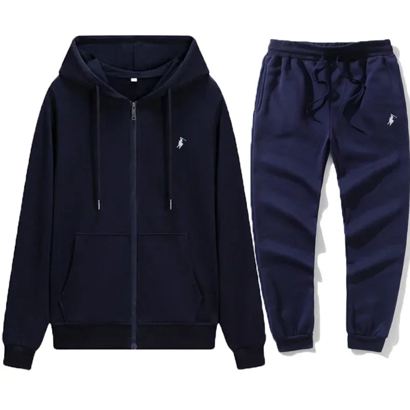 2026 Men's Classic Hoodie Sport Pants Set Autumn Winter Warm Casual Fitness Tracksuit Warmth Jogging Sportswear Outfit Clothing