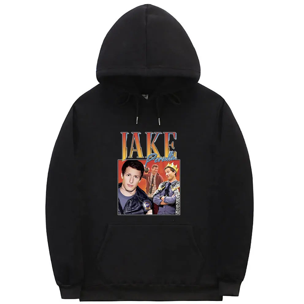 Jake Peralta Graphic Hoodie Men Women's Fashion Vintage Streetwear Unisex Comfortable Fleece Cotton Oversized Pullover Hoodies
