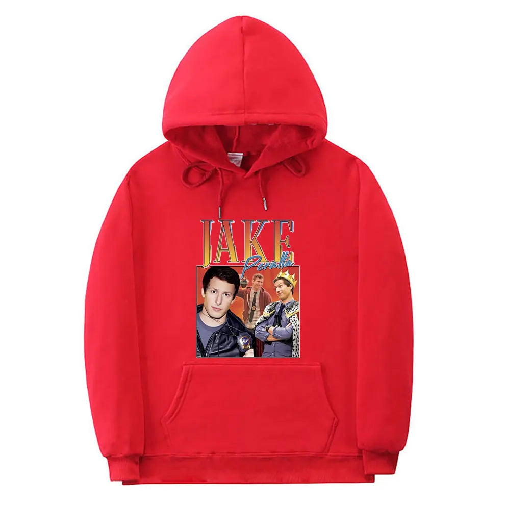 Jake Peralta Graphic Hoodie Men Women's Fashion Vintage Streetwear Unisex Comfortable Fleece Cotton Oversized Pullover Hoodies