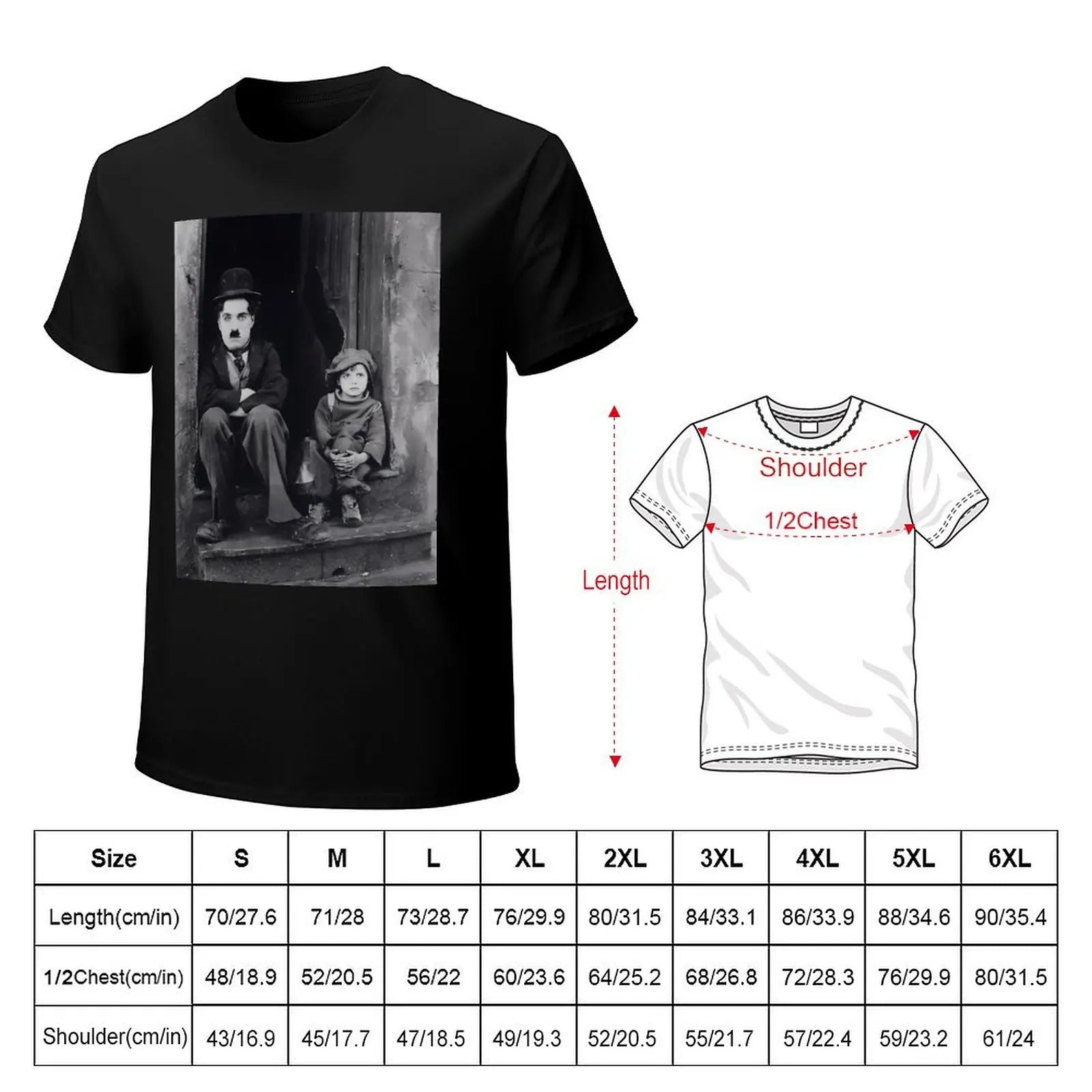 Charlie Chaplin - The Kid T-Shirt rapper graphic tees graphic t shirt vintage new edition Funny t-shirt t shirt men 100℅ cotton