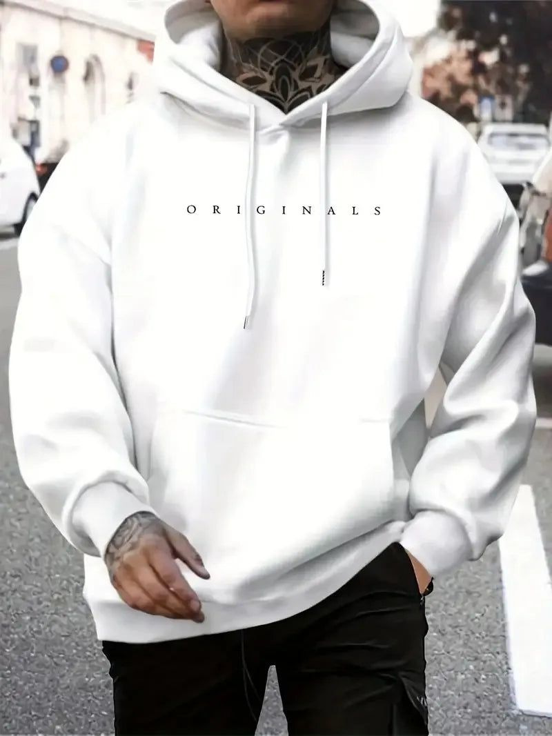The new men's hooded sweatshirt for Spring and Autumn 2025 is casual fashionable and soft with 3D letter pattern printing