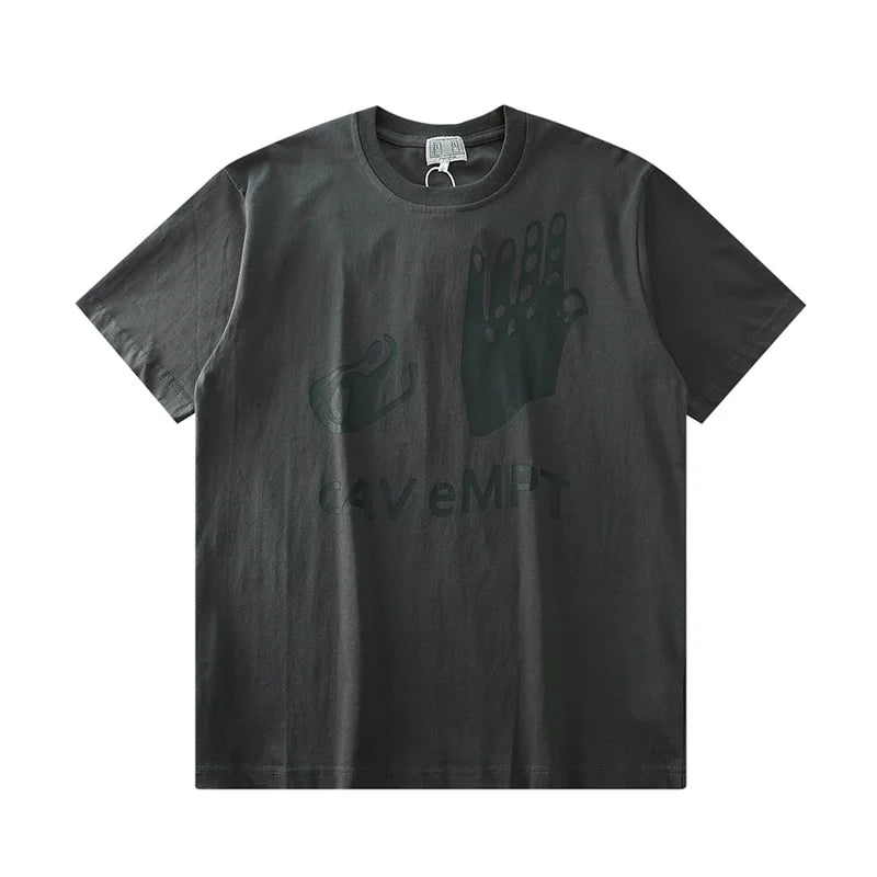 Japanese Trend Brand CAV EMPT T-shirts Simple Line Drawing Letter CE Pattern Print Loose Casual Cavempt  Short Sleeve