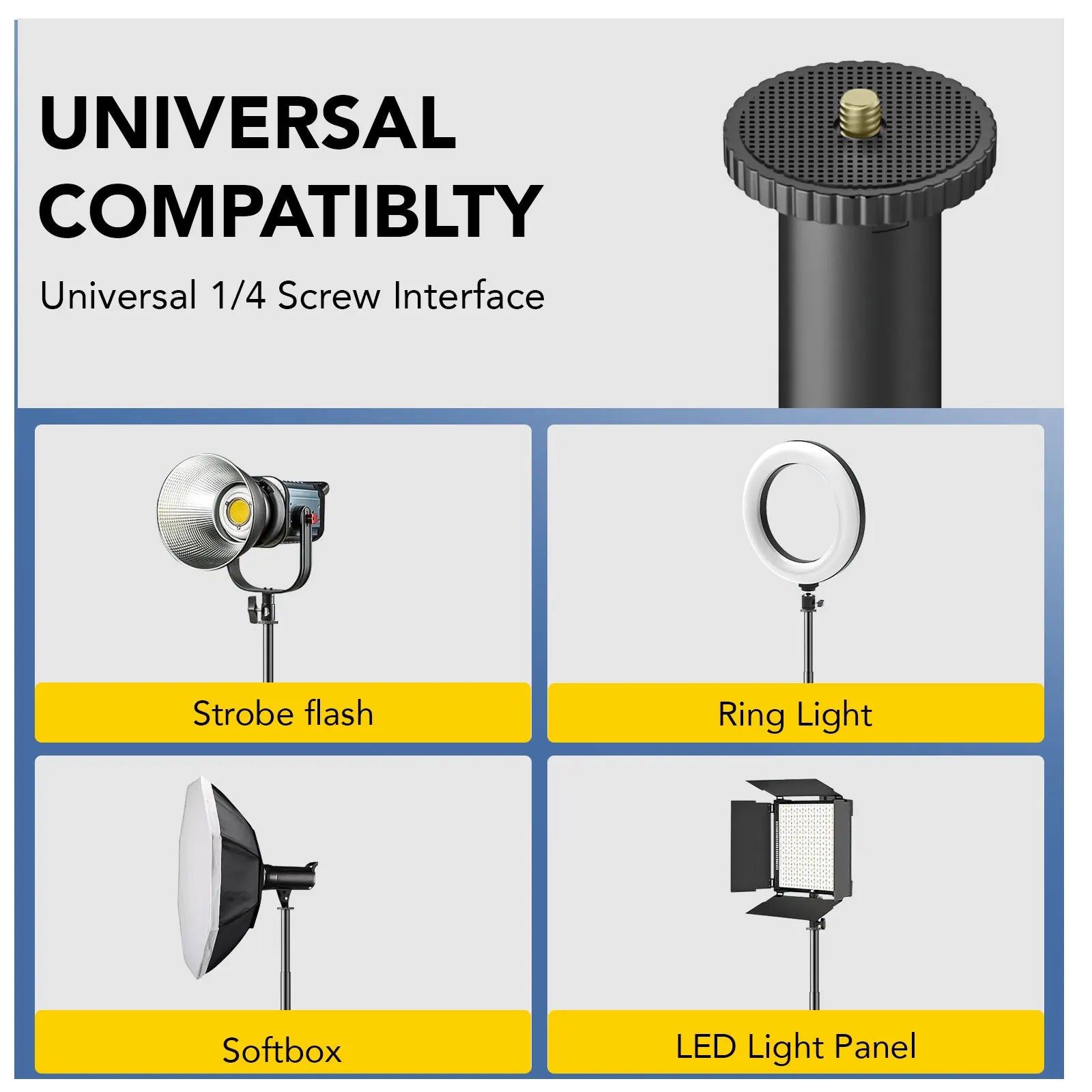 AOCHUAN 61 inch Aluminum Alloy Tripod 4/1 Threaded Interface Suitable For Any Device