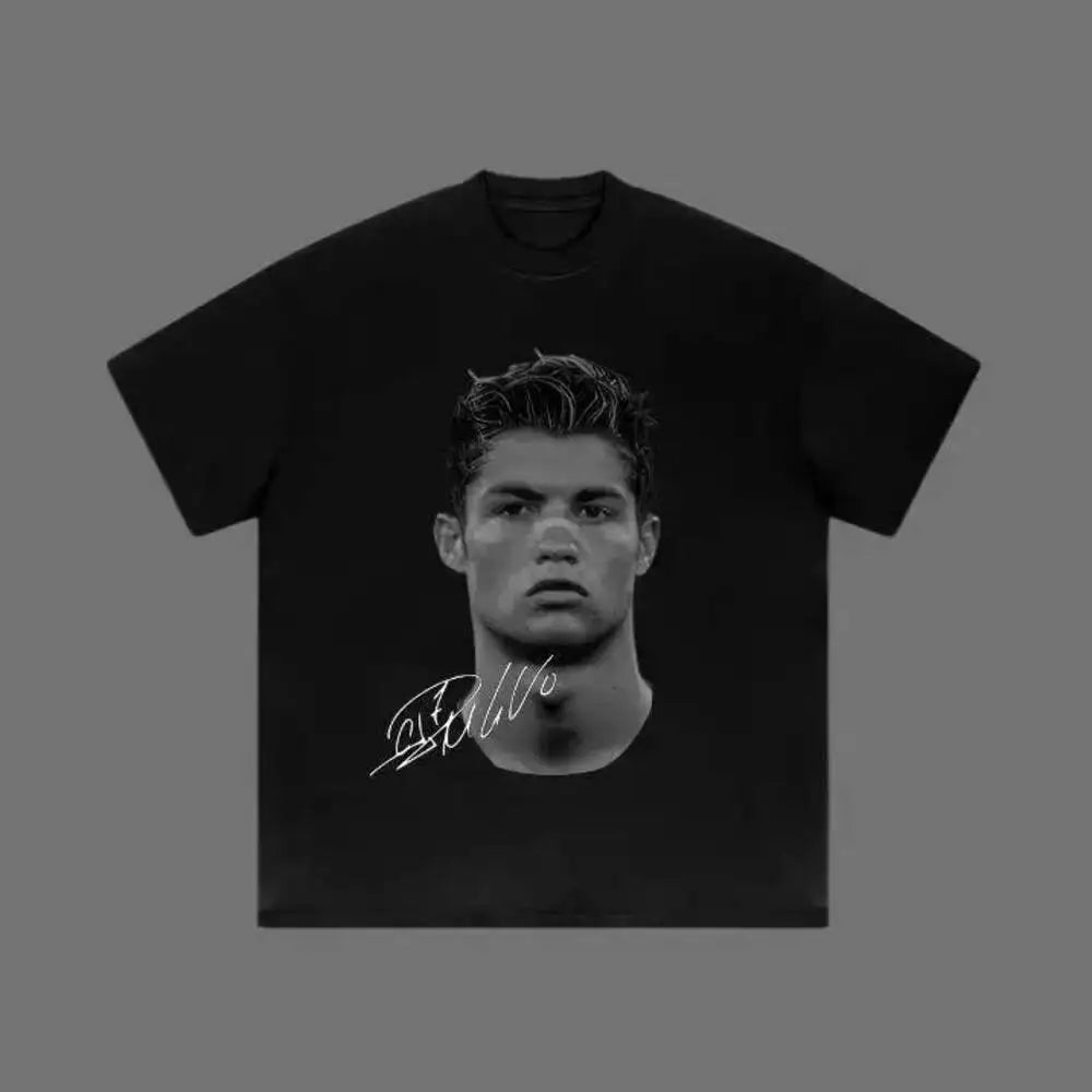 Ronaldo Big Head Vintage Graphic T-Shirt Unisex Soccer Fan Short Sleeve Tee Casual Streetwear Top For Men Women, Available Sweatshirt