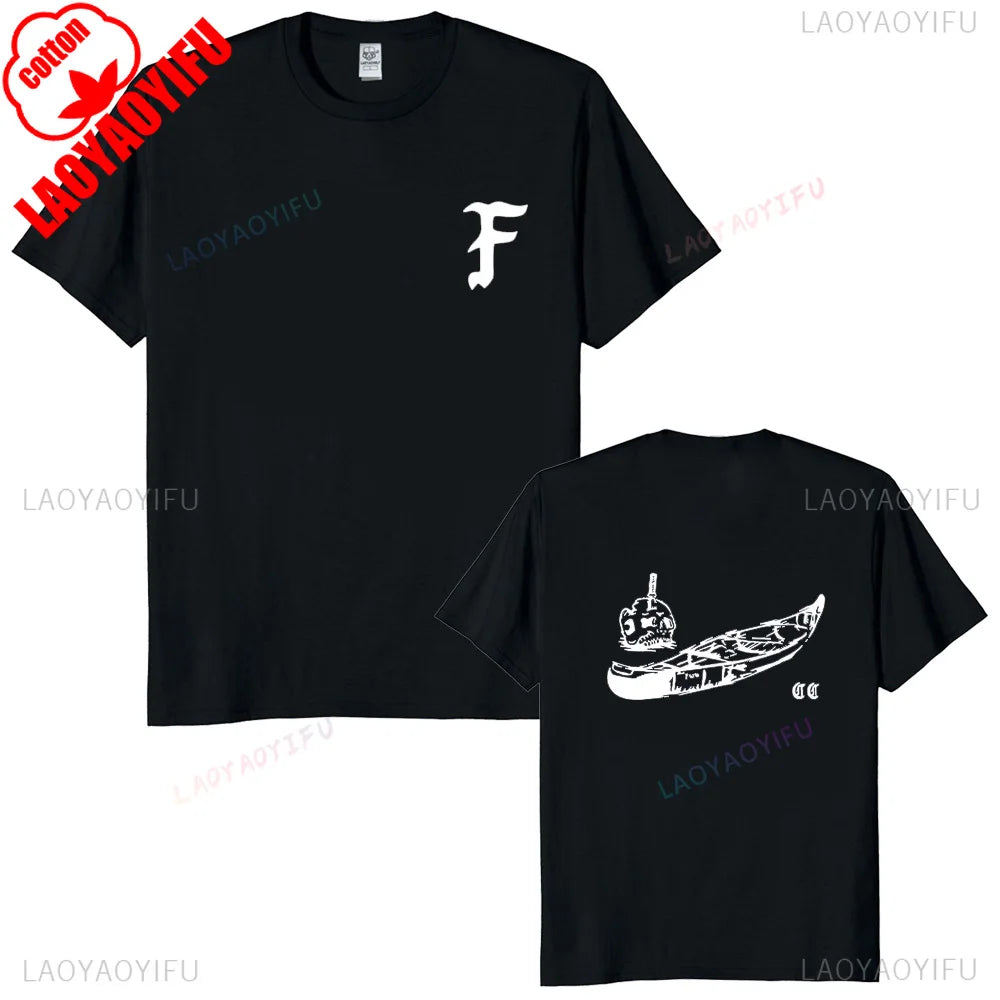 Forward Observations Group Canoe Club Custom Print  T-shirt Skeleton Vintage Hoodies Streetwear Male Casual Oversized tee