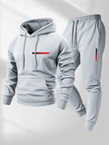 New Trend Street Fashion Letter Printed Sportswear Set Men's Hooded Sportswear Pants Set Spring and Autumn Winter Warmth Set
