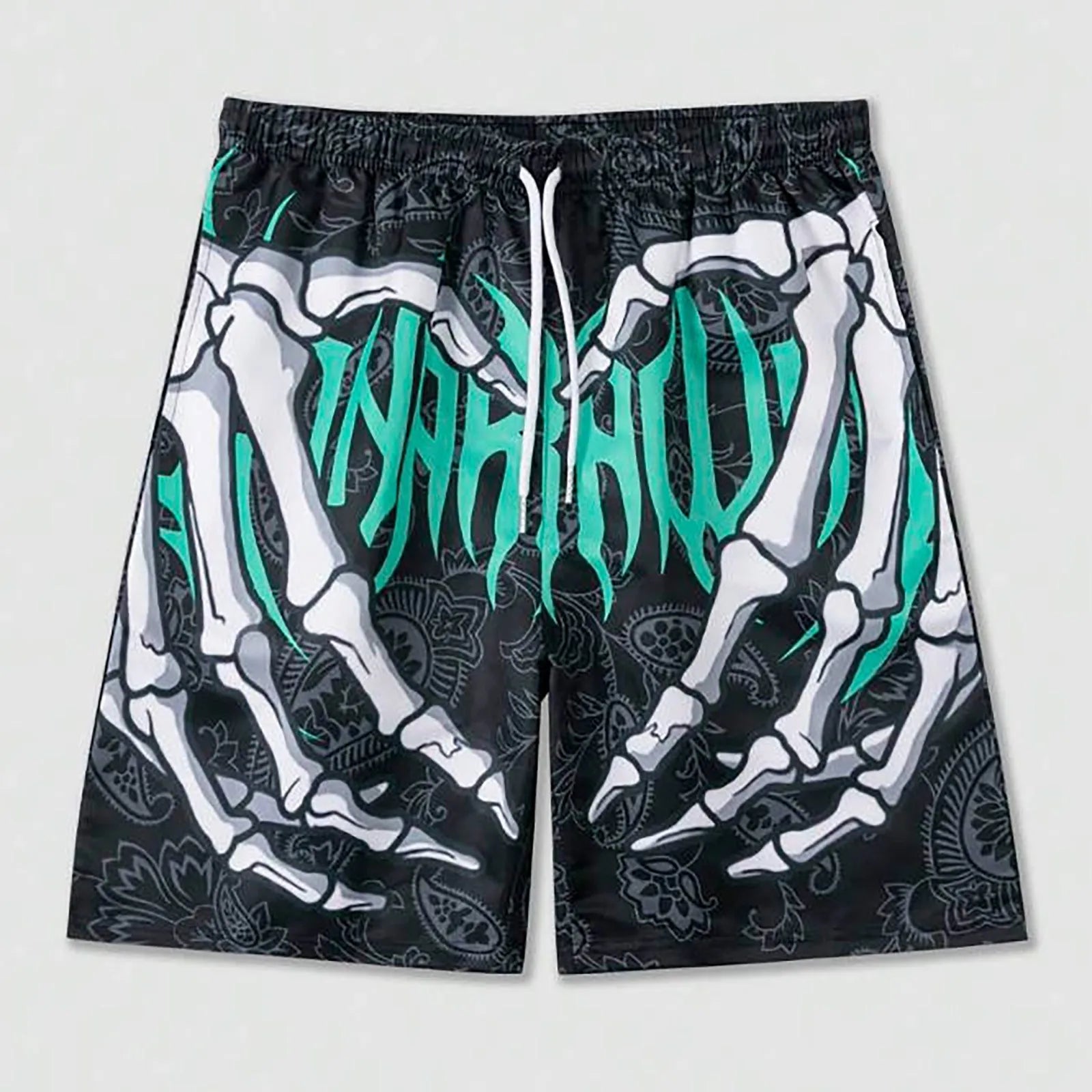 Elastic Waist Jogging Shorts Swim Trunks Board Shorts Summer New Beach Shorts With Hand 3D Print Y2k Shorts For Men