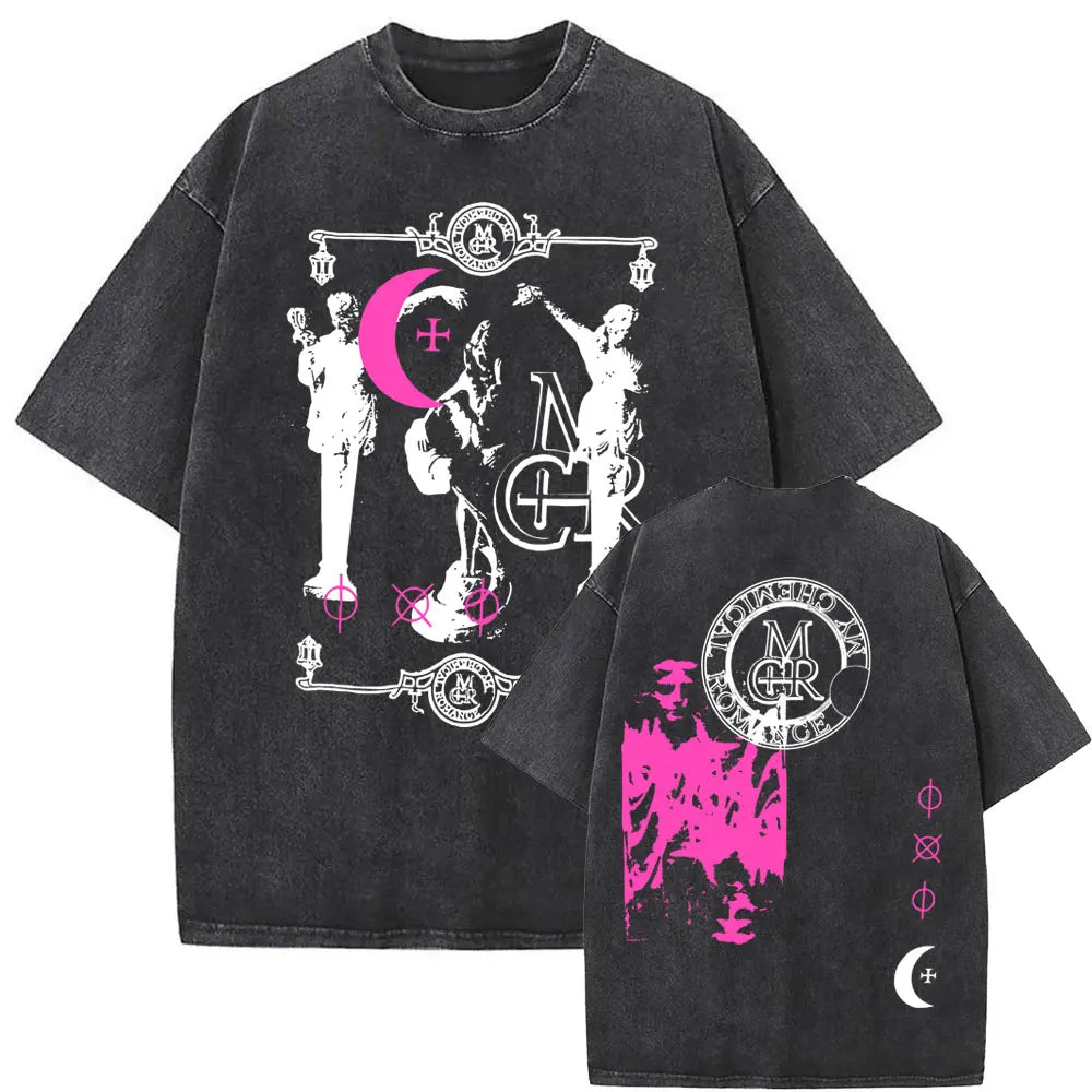 Washed Vintage Rock Band My Chemical Romance The Black Parade Tour 2025 T-shirt Men Women Fashion Punk Emo Oversized T Shirts