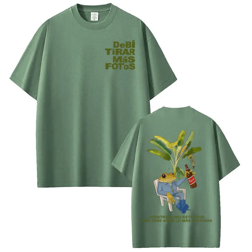 Rapper Bad Bunny T-shirt Debi Tirar Mas Fotos DTMF World Tour T Shirts Men's Women Fashion Vintage Hip Hop Streetwear T-shirts