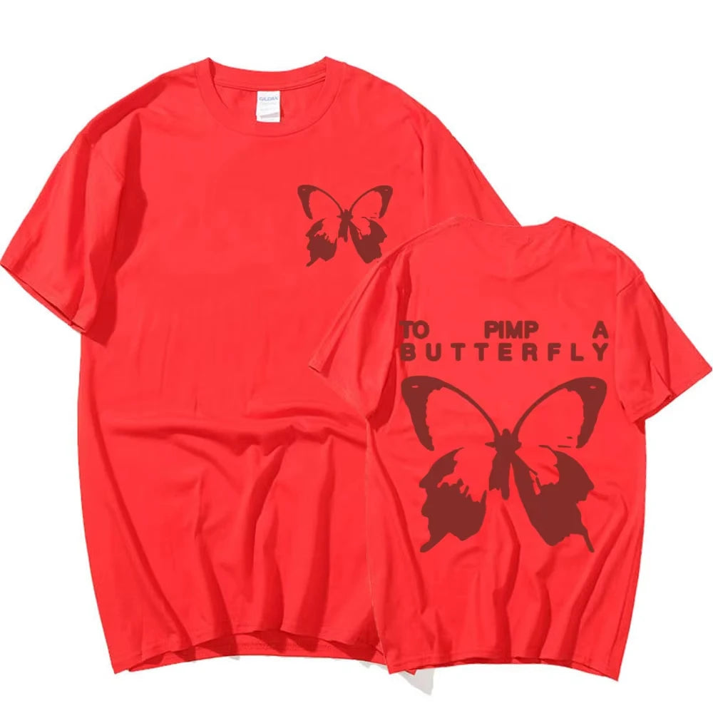 Kendrick Lamar T-shirt To Pimp A Butterfly Hip Hop Clothing Classic Fit Adult Size Rapper T Shirt Summer Men Women Oversized Tee