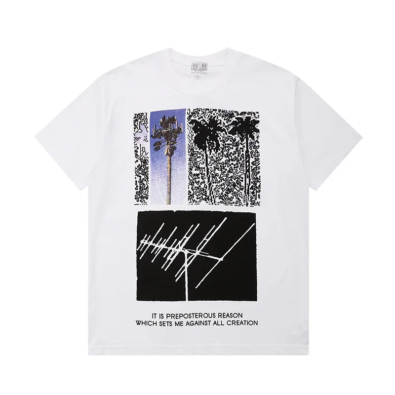 Japanese Trend Brand CAV EMPT T-shirts Simple Line Drawing Letter CE Pattern Print Loose Casual Cavempt  Short Sleeve