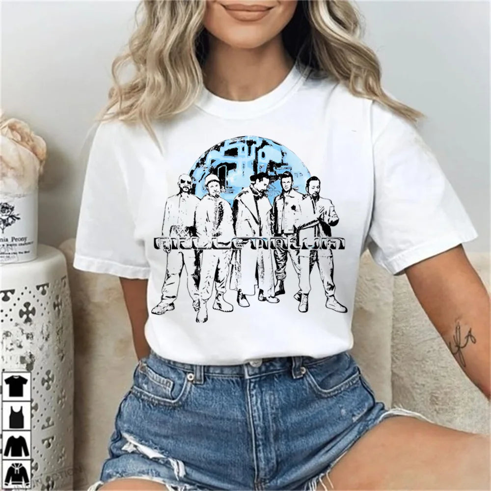 Backstreet Boys top tees women Retro hip hop Classic 2000s kawaii Pastel t-shirt Y2k Vintage Digital Grunge graphic