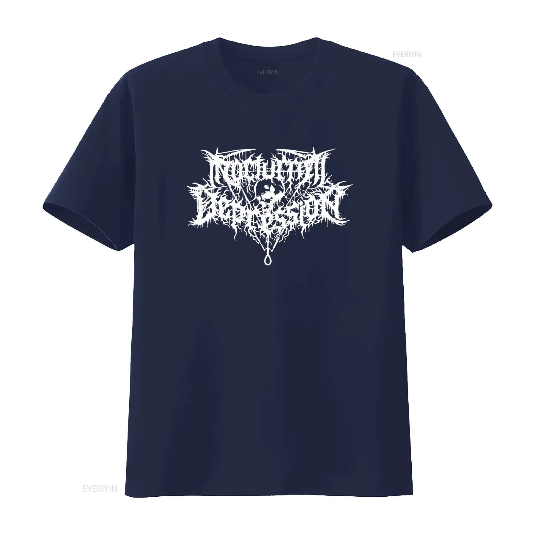 Nocturnal Depression Black Metal Band Logo Print T Shirt for Men Gothic Style  vintage Washed graphic Stretched homme