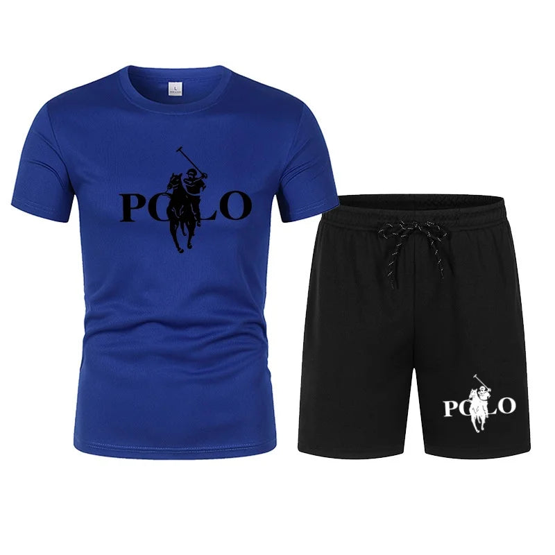 2026 Summer Fashion Trend Leisure Sports Set Mesh High Street Men's Set T-shirt