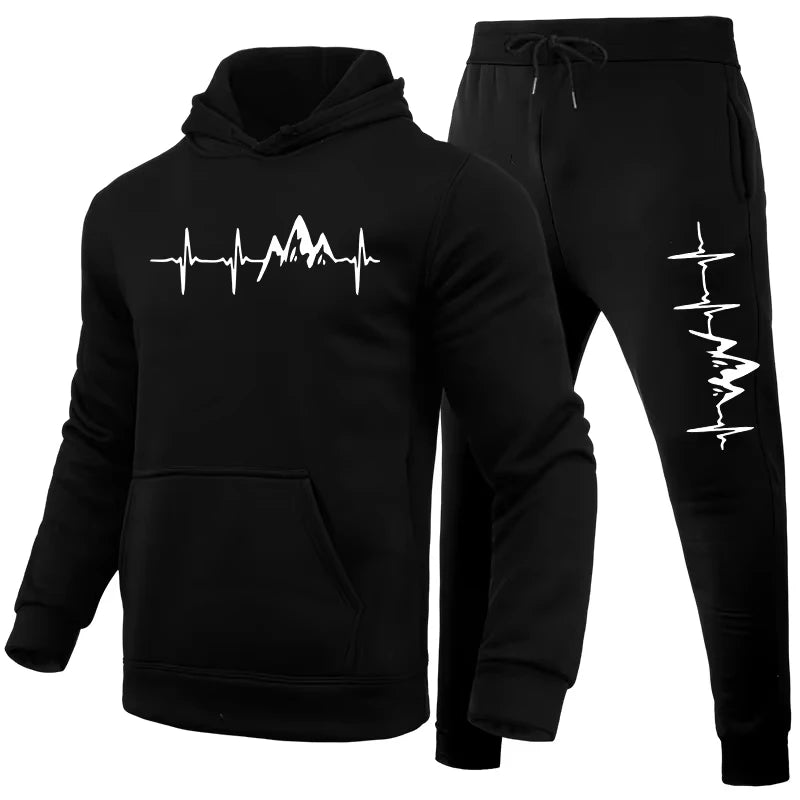 Running Mens Tracksuit Casual Printed Sweatshirt Sportswear Fitness Sports Jogging Mens Clothing Single Piece Hoodies Pants 2026