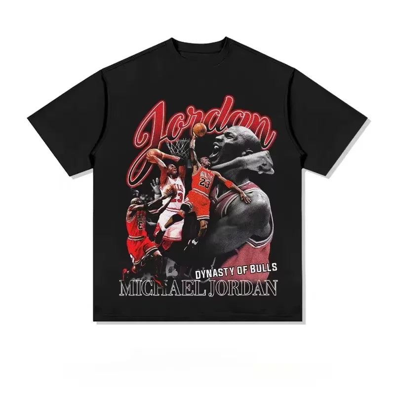 Michael Jordan Basketball Tshirt Unisex Iconic Print Streetwear Oversized Fan Shirt Versatile Fabric Trendy Daily Apparel Unisex