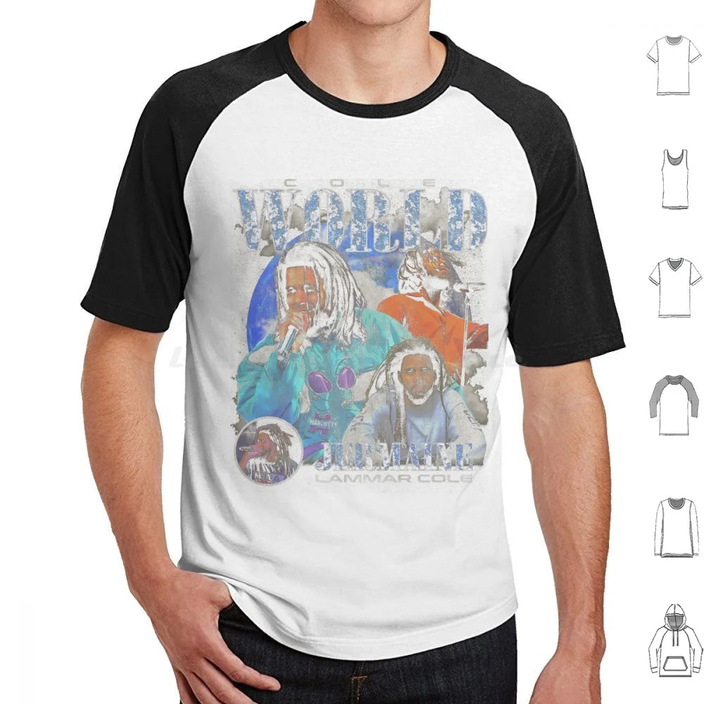 Jermaine Lamarr Cole Vintage Bootleg Graphic Fans Made T Shirt Big Size 100% Cotton J Cole Jermaine Lamarr Cole Hip Hop Rapper