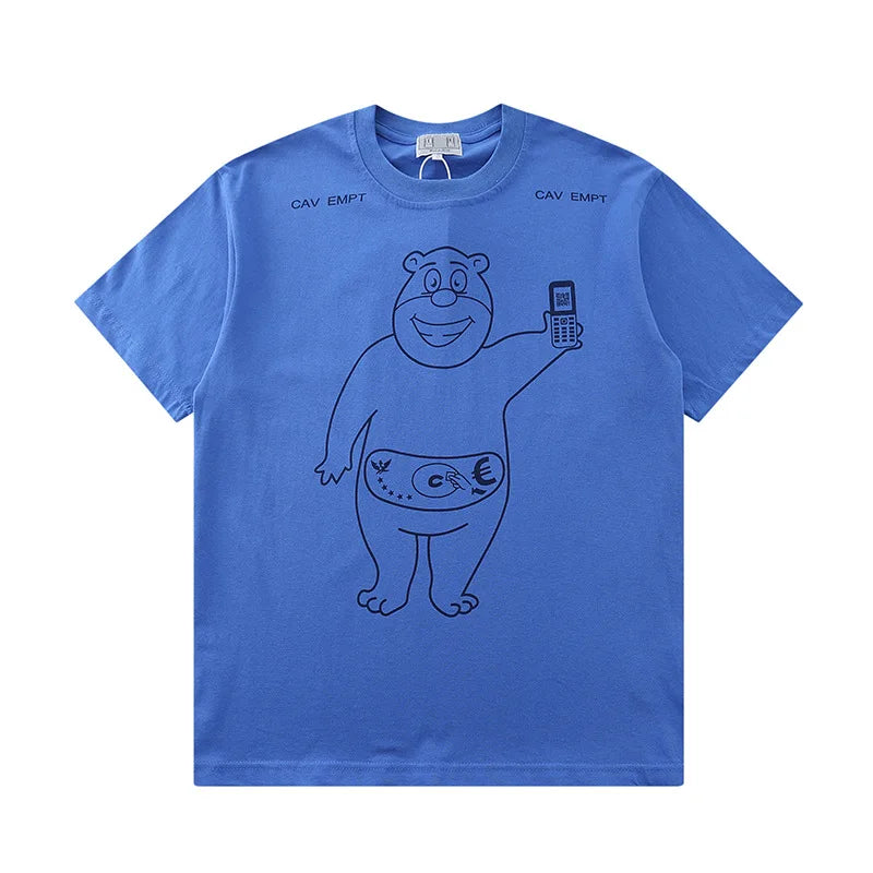 Japanese Trend Brand CAV EMPT T-shirts Simple Line Drawing Letter CE Pattern Print Loose Casual Cavempt  Short Sleeve