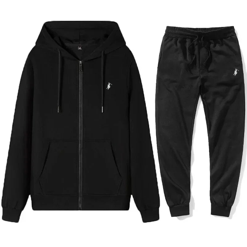 2026 Men's Classic Hoodie Sport Pants Set Autumn Winter Warm Casual Fitness Tracksuit Warmth Jogging Sportswear Outfit Clothing