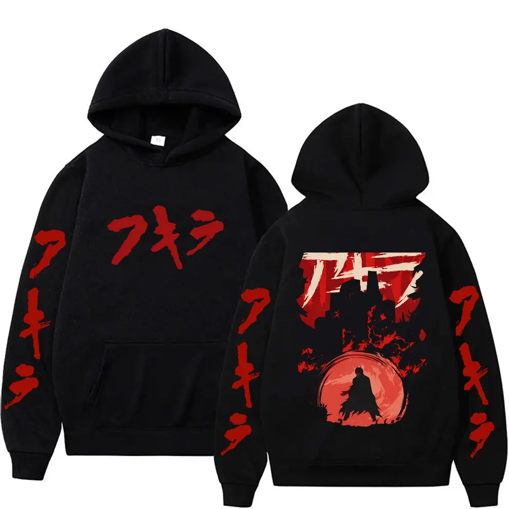Anime Akira Hoodie Japanese Science Fiction Cartoon Movie Shotaro Kaneda Pullover Hoodies Male Manga Fashion Trend Sweatshirt