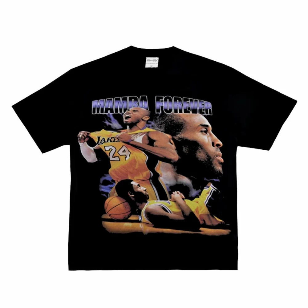 Klassieke basketbalster Kobe Bryant mannen vrouwen T-shirt print tshirt kleding streetwear tee katoen oversized Y2k hiphop zomer