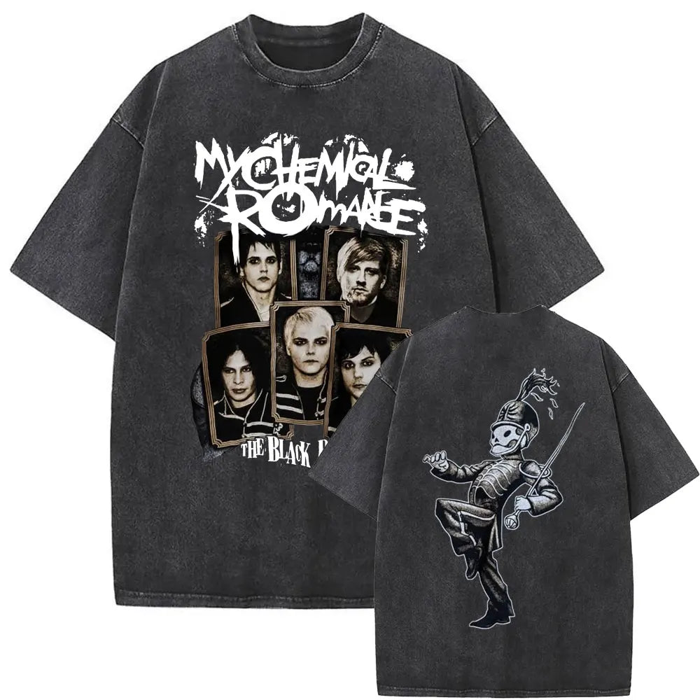 Washed Vintage Rock Band My Chemical Romance The Black Parade Tour 2025 T-shirt Men Women Fashion Punk Emo Oversized T Shirts