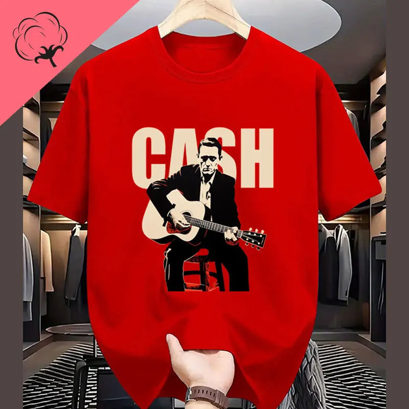 Vintage Johnny Cash Shirt Coutry Music Camisetas Cotton Crewneck Man Clothes Print Graphic T Shirts Camisa Classic Legend Tees