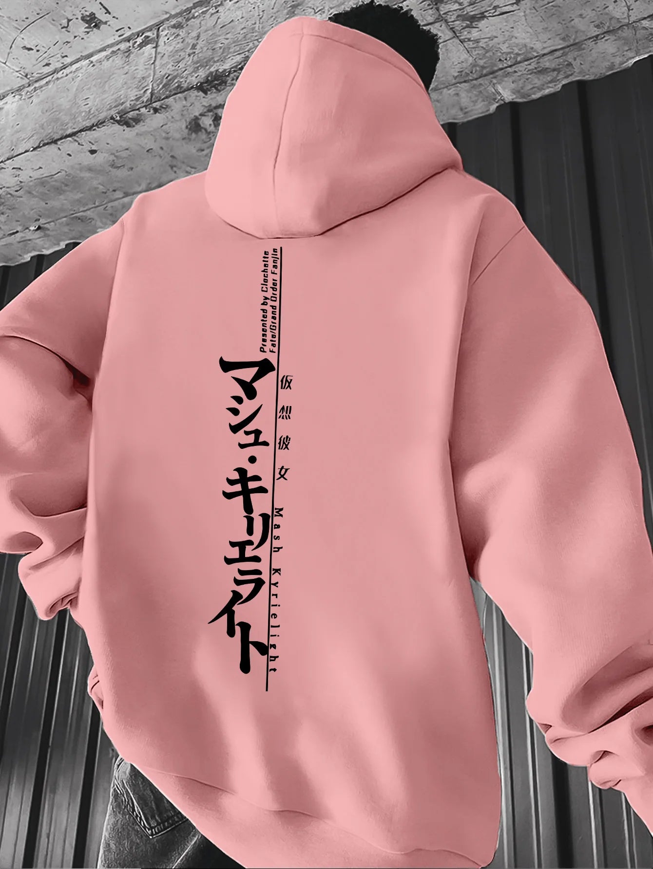Mens Fashion Casual Style Hooded Sweatshirt Harajuku Male Tops Fashion Streetwear Hoodie Japanese Letter Pattern Men's Hoodie