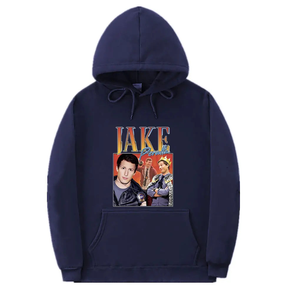 Jake Peralta Graphic Hoodie Men Women's Fashion Vintage Streetwear Unisex Comfortable Fleece Cotton Oversized Pullover Hoodies